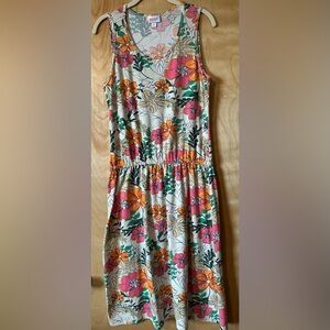 💕 LuLaRoe 💕 Floral Print Dress with Pink and Green